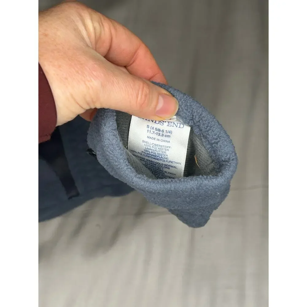 Lands end grey fleece mittens size small